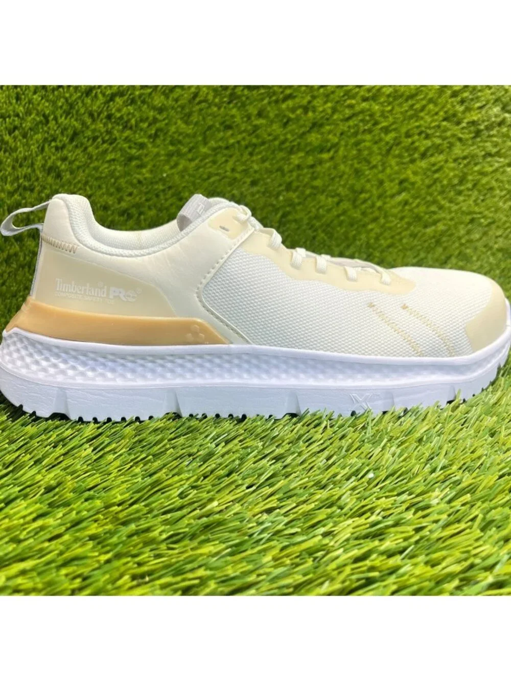 Timberland PRO Setra Knit Womens Size 8.5 Beige Composite Toe Safety Work Shoes